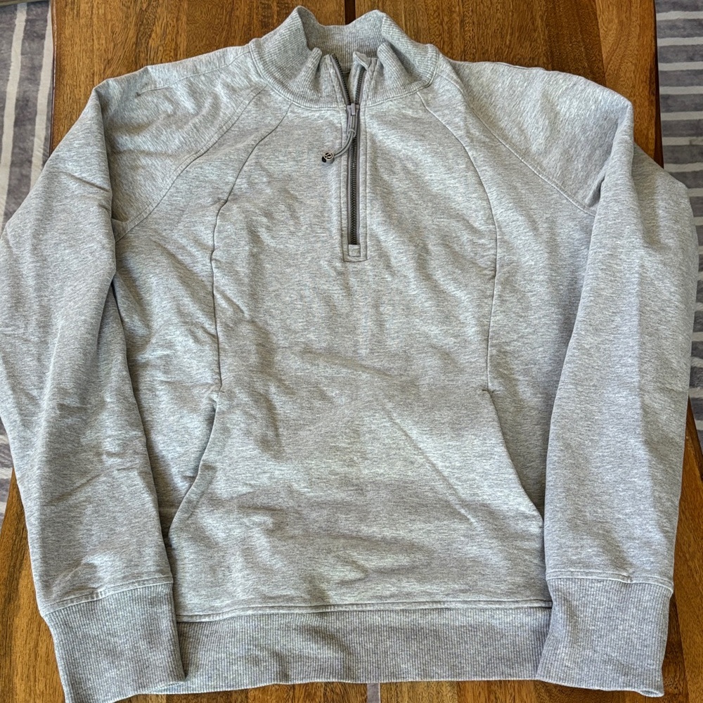 lululemon athletica Light Gray Quarter-Zip Pullover Sweatshirt